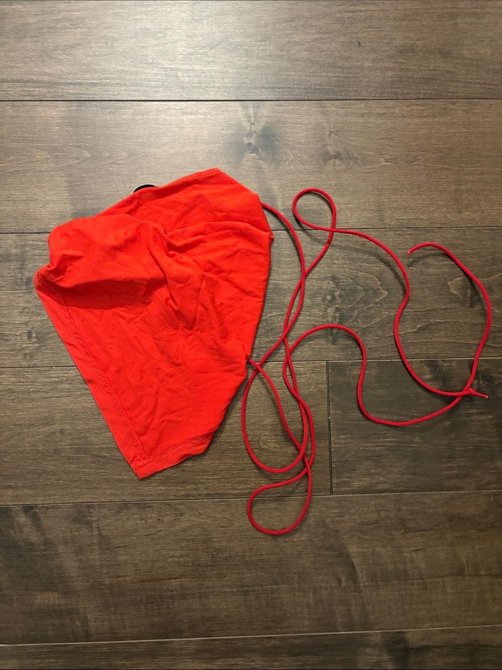 Red Triangle Bandana Top with Long Ties